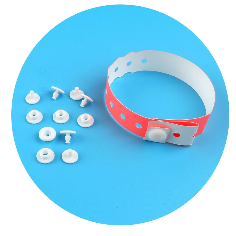 Two Parts Plastic Snap Button For Wristband Bracelet  One Time Using Disposable lastic Wristband Snap Lock Clasp Clip