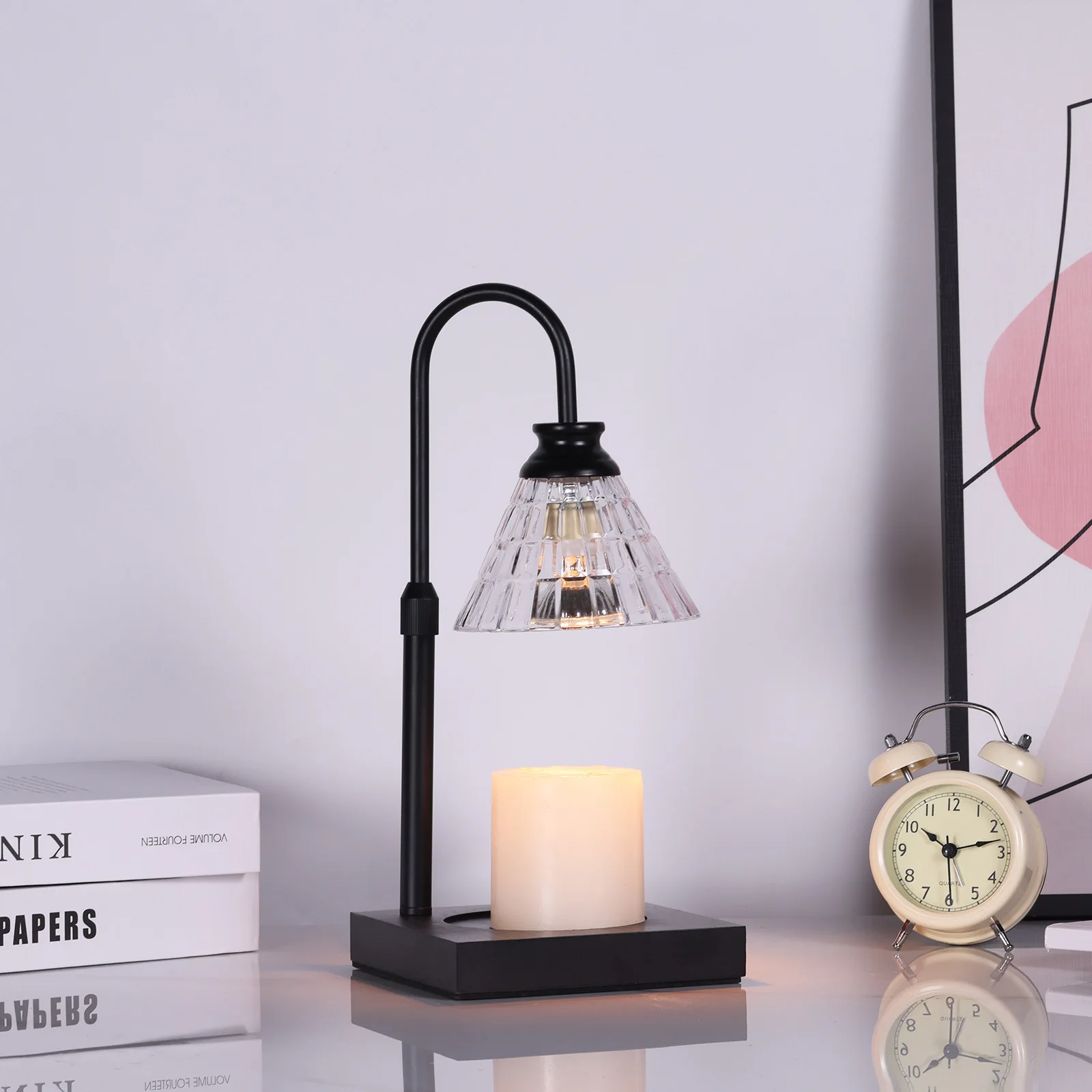 Nice Glass Adjustable smokeless Table lamp Fragrance Scented Candle Warmer Lamp Electric X-mas Gife for Women and Mom warm decor