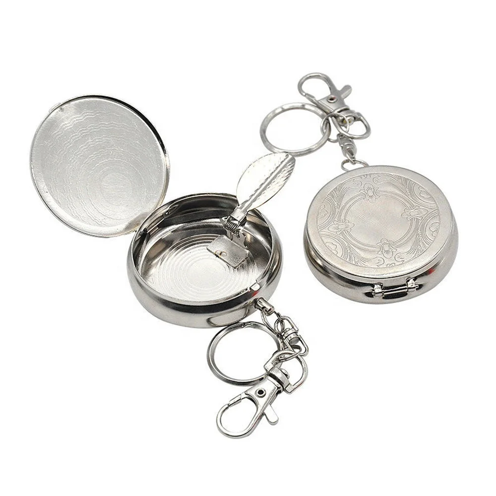 Новый дизайн новинка сублимационная печать на заказ портативная металлическая пепельница брелок с держателем для сигарет