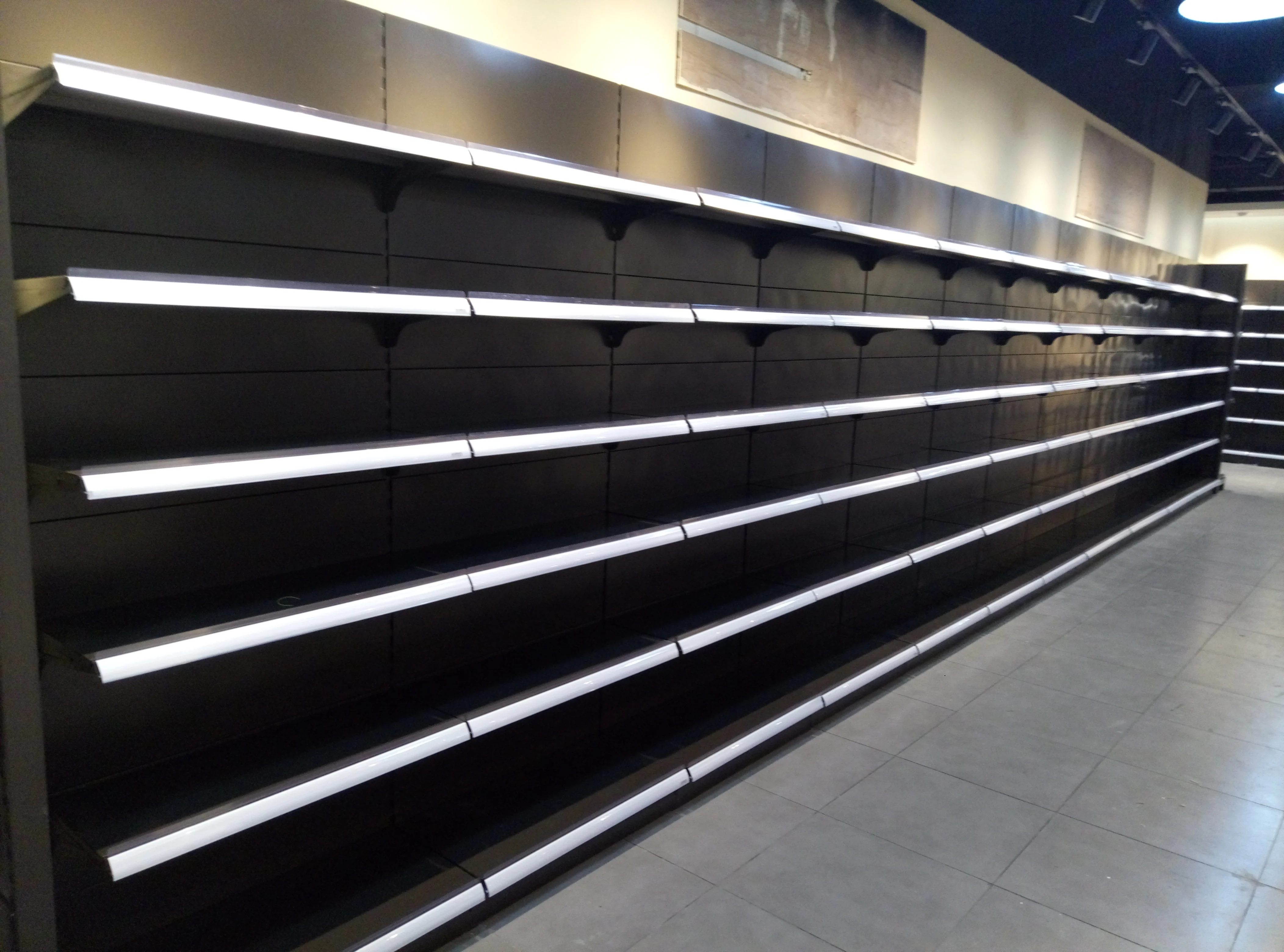 Двухсторонние Розничные белые полки для магазинов gondola