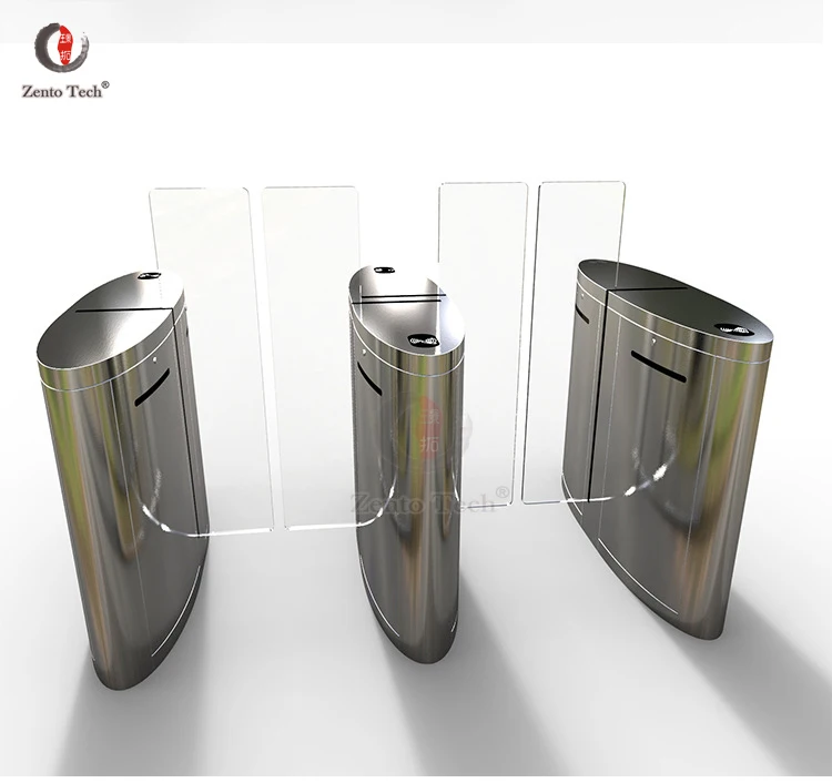 China High Grade Intelligent Automatic RFID Card Access Control Full Height Acrylic Barrier Sliding Turnstile Price Gate