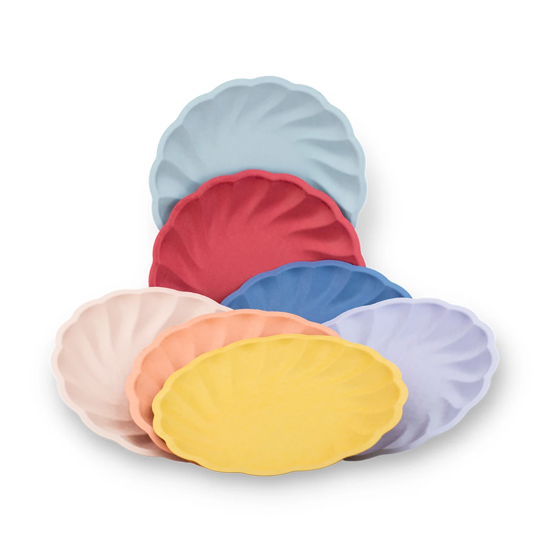 Customizable Color Plate Set Disposable Biodegradable Paper Plates for Party Home