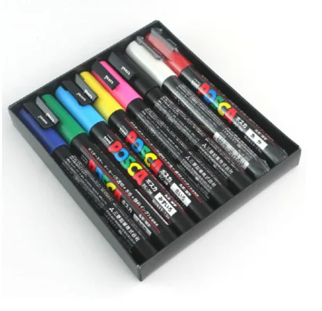 Uni-Posca Акриловая Краска Маркер ручки набор Mitsubishi Uni Posca плакат цвет маркировки Pc-3M краски художественные для