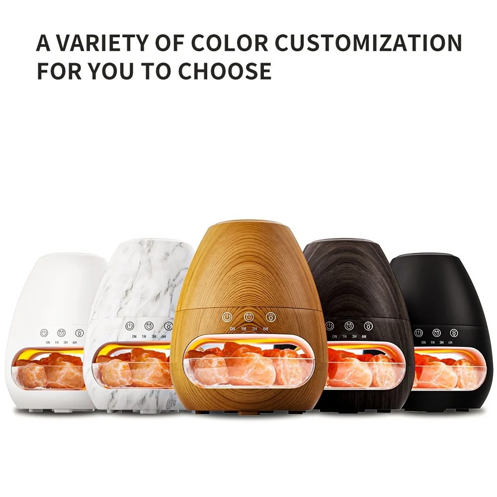 Wholesale 3D Fire Flame Aromatherapy Diffuser Large Fog Simulation Himalayan Salt Stone 200ml Capacity Newest 200ml Capacity