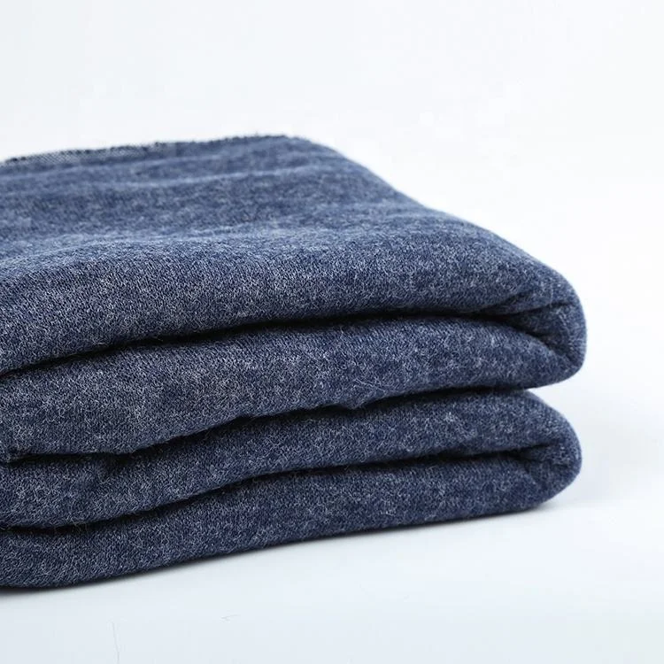 Custom 150gsm 82%poly 15%rayon spandex hacci woolen cashmere knit material fabric for clothing