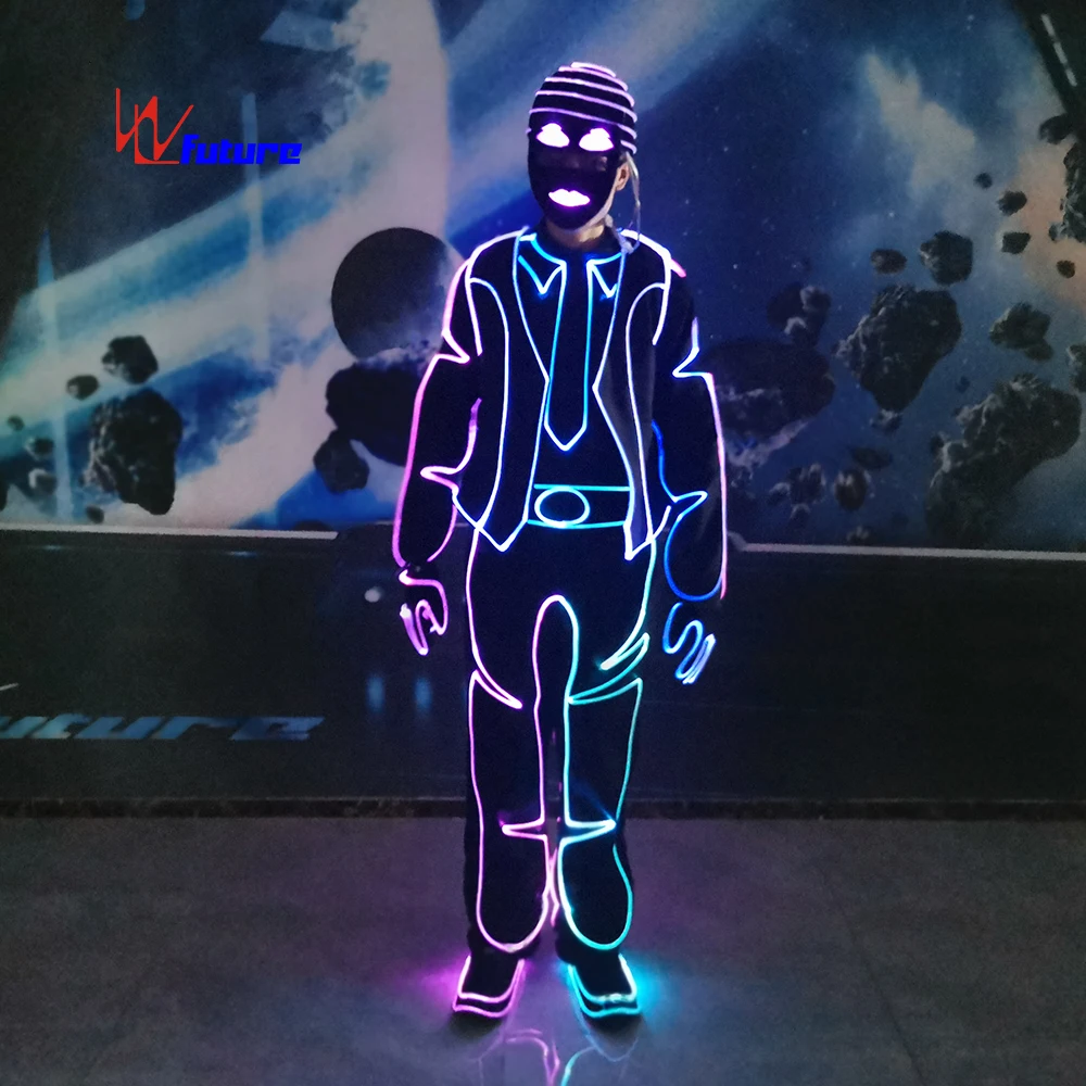 Светодиодный костюм Tron светящиеся в темноте платья tian chuang одежда для выступлений