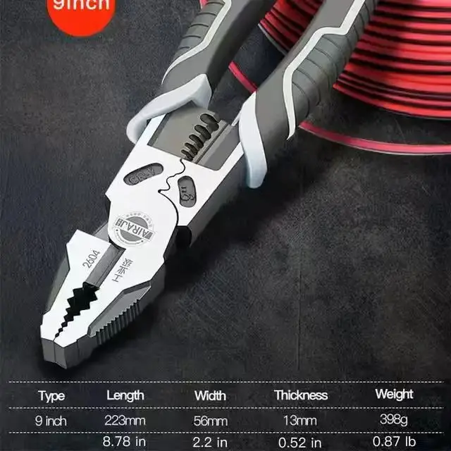 Industrial grade vice Multi-function wire pliers Optical fiber crimping pliers Electrical pliers with PVC handle