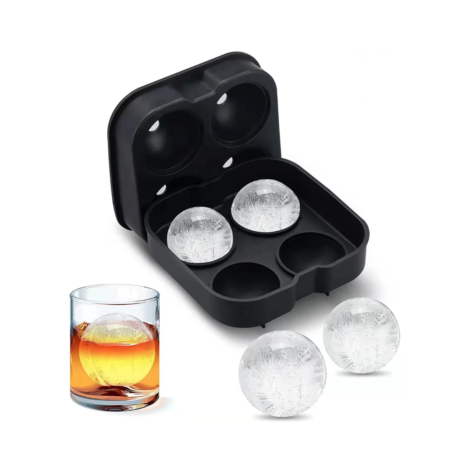 Кухонные гаджеты из пищевого силикона, 4 полости, круглая машина для приготовления ледяных шариков макалина, поднос для домашнего льда