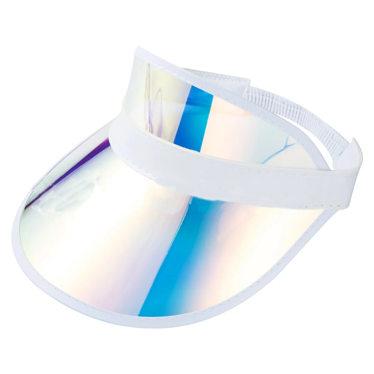 Sun Visor Hats Women Men Holographic Laser PVC Sun Visor Sport Golf Outdoor Sunhat Beach Cap Adjustable