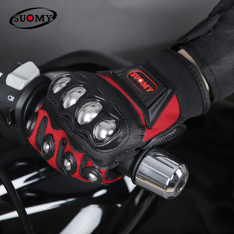 Hot Sale SUOMY Motorcycle Full Finger Gloves Stainless Steel Anti-Fall Gloves Touch Screen Motorcycle Gloves SU-35