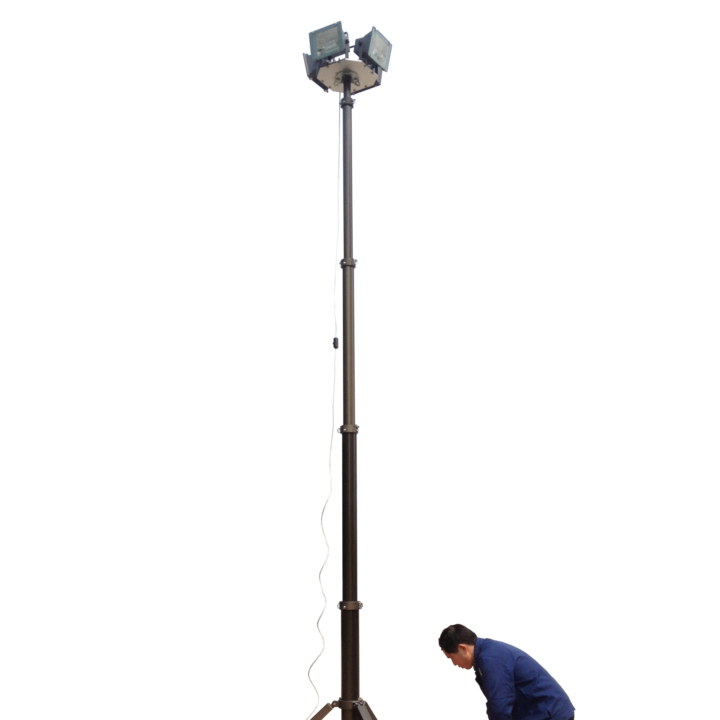 6m Portable tripod telescopic lighting mast