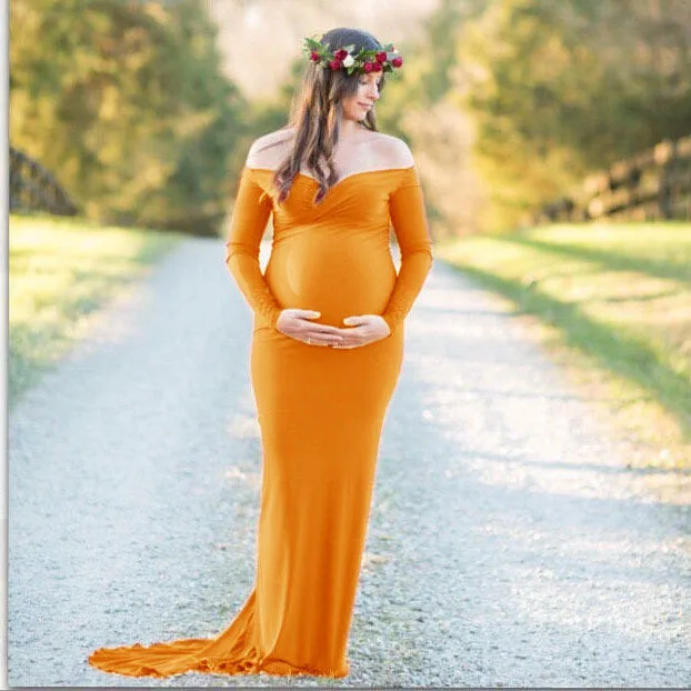 Wholesale Maternity Photoshoot Dress Pregnancy Outerwear Clothing Women Long Sexy Maternity Dresses