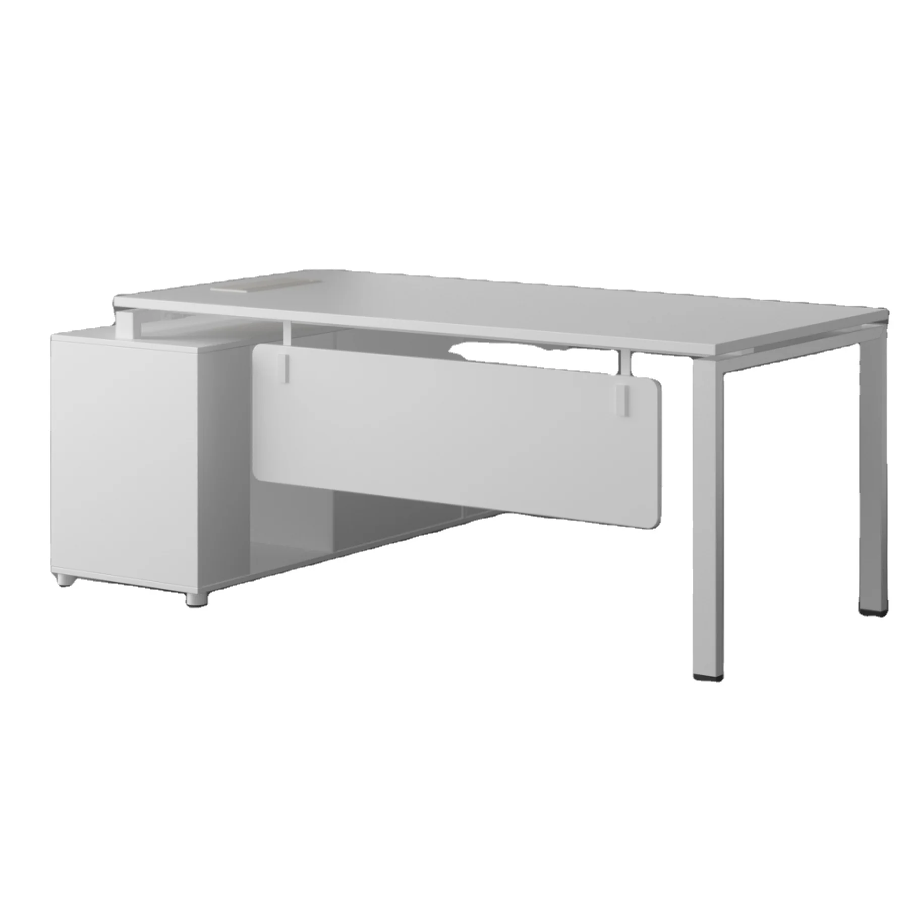 JUOU hot sell executive office table cheap white office table modern office metal legs desk cheap L shape table