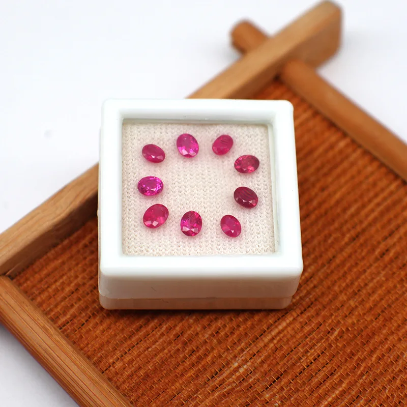 MEDBOO Fashion Jewellery Factory Oval Cut Real Polished Natural Unheated Pigeon Red Ruby Gems Loose Gemstones For Jewelry Making