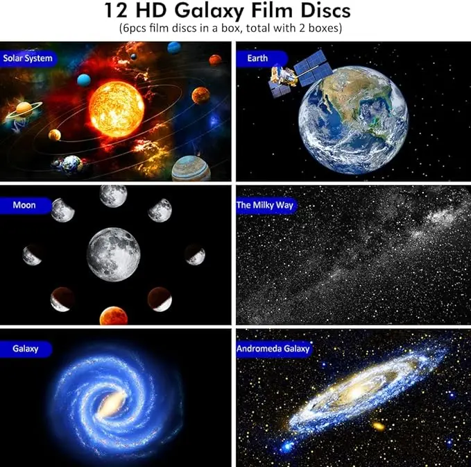 Star Planetarium Projector,Ultra Clear Galaxy Night Light with 4K Replaceable 13 Galaxy Discs 360 Rotation Real Sky Light, gifts