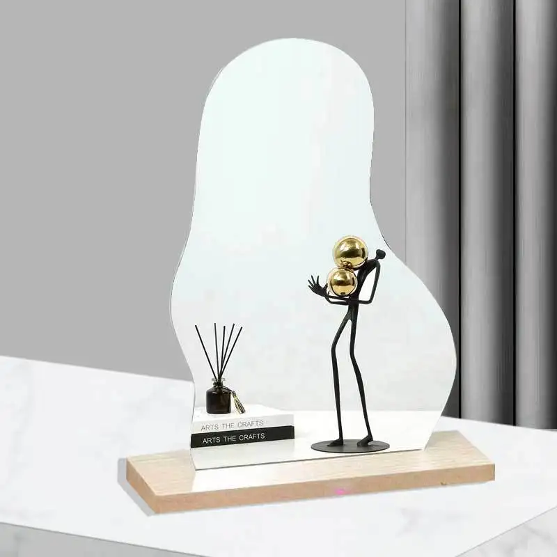 Internet celebrity Irregular Mirror 3mm thickness  Handmade DIY  Mechanism Painting Mirror Simplified Desktop Makeup Mirror