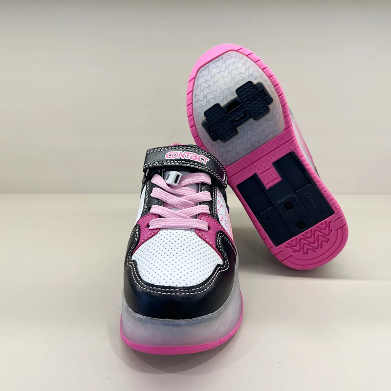 Kids Led Light Up Shoes Kick Roller Skate Shoes With Wheels Boys Girls Glowing Sneakers Usb Charging Boy Fashion Shoes