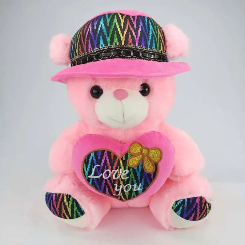 White Pink Teddy Bear with Love Heart Unisex Stuffed Animals Soft Toys Birthday Valentines Gifts Plush Teddy Bear