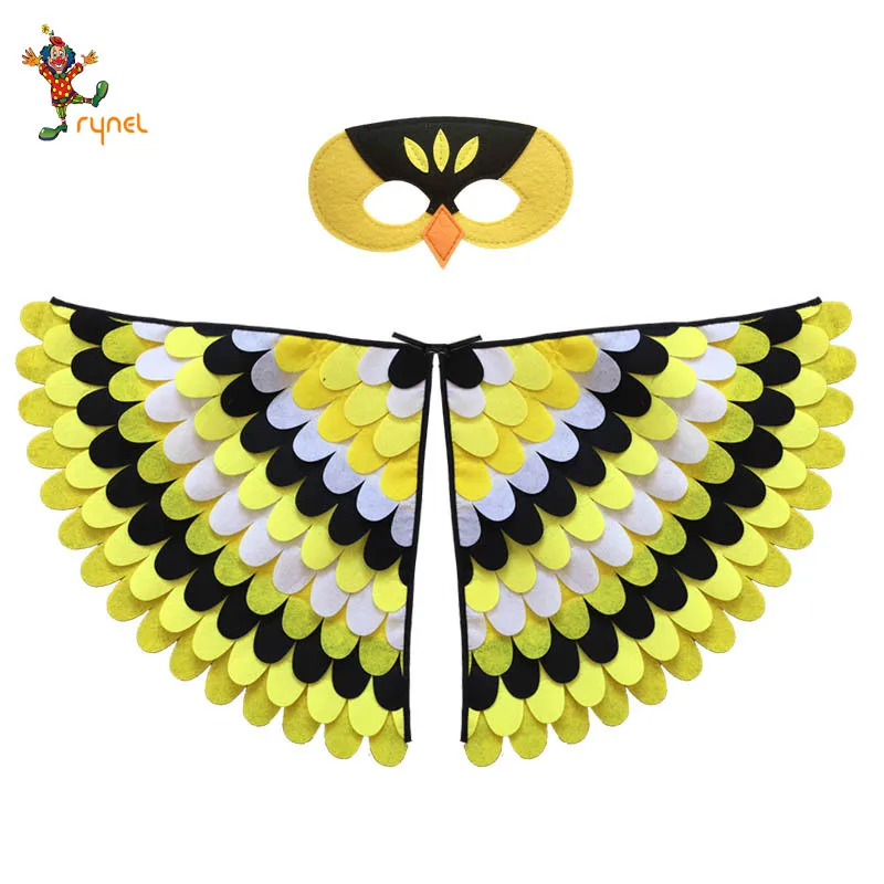 Новинка, Лидер продаж, удобный креативный костюм на Хэллоуин, красочные крылья, детский косплей, птичья накидка с маской PGPF0226