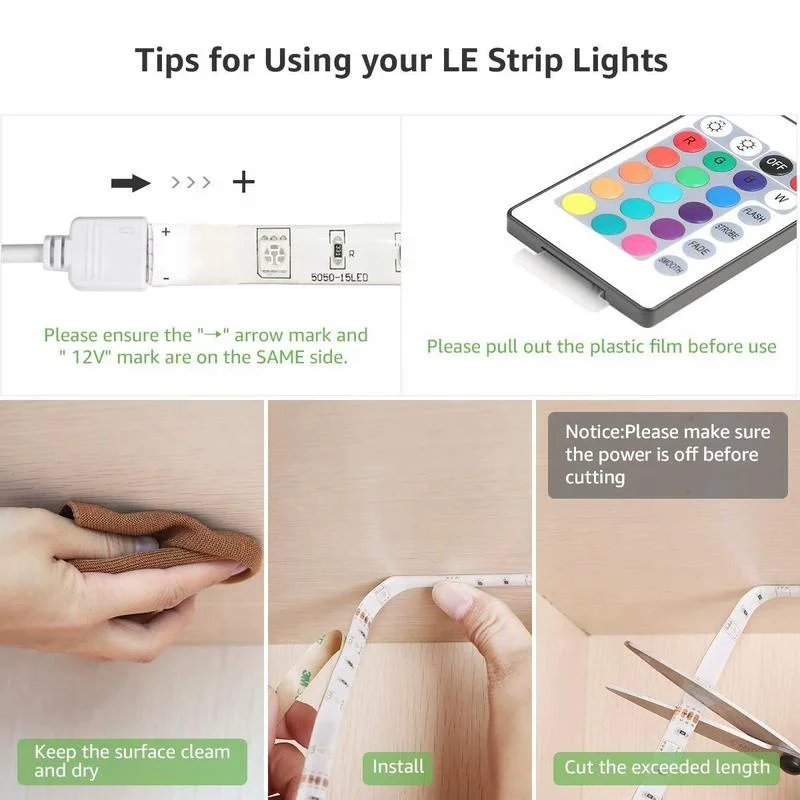 2023 APP Remote Control Smart Led Strip Light SMD 5050 RGB Led Light Strip Lights For Decoration