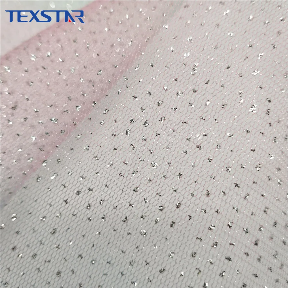 Fancy Rainbow Glitter Sequin Fabric 100% Polyester Shiny Mesh Fabric for Dress and Wedding Plain Printed Knitted Customizable