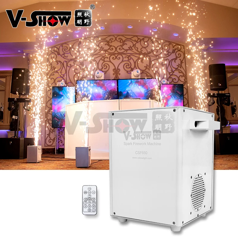 V-Show Sparks DMX Remote 650W Mini Cold Spark Machine Wedding Effect Sparkler Firework Machine