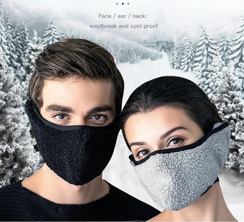 AGRADECIDO Unisex Ear Muffs Outdoor Cold Proof Face Cover Fur Ear Warmer
