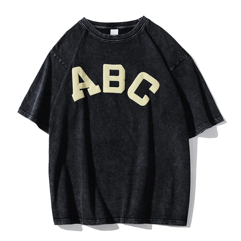 wholesale custom printing logo Acid Wash tshirts blank graphic vintage style heavyweight cotton oversize men vintage t-shirt