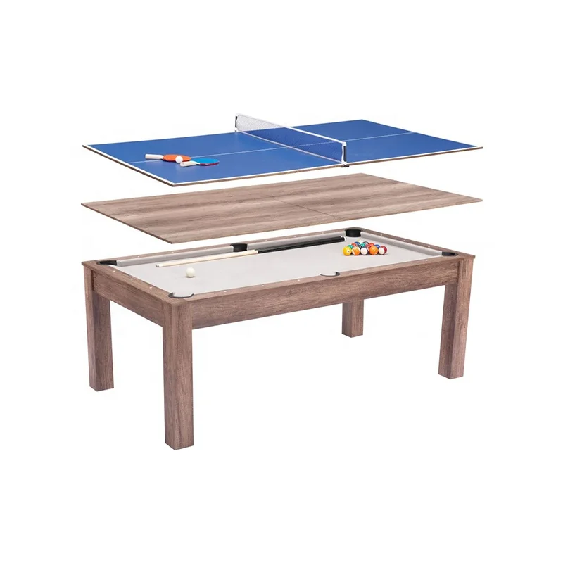 3 in 1 brown pool dining table MDF billiard convertible pool tables with table tennis top