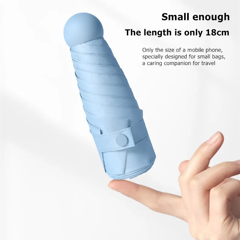 Мини-зонт с японским карманом, 5 складывающихся зонтиков, защита от солнца и дождя, с милым принтом, защита от УФ лучей, лето