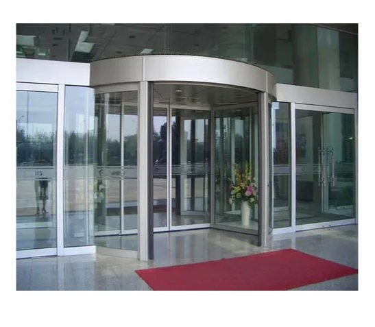 CN High-Capacity Three Wing Revolving Door Large 3-Wing Rotating Door 4.2 to 6.2 M Automatic Revolving Hotel Gate