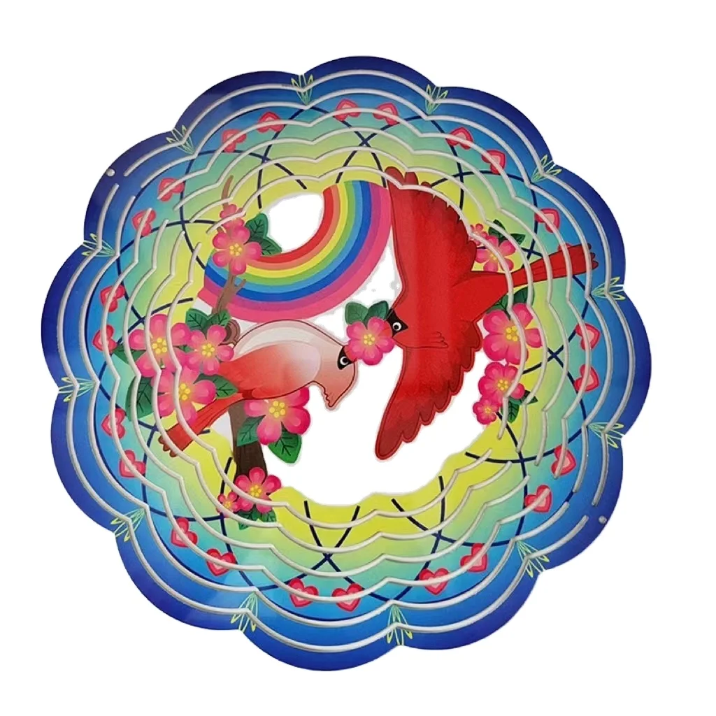 Круглая двухсторонняя металлическая алюминиевая белая простая сублимационная Спиннер для украшения сада, 10 дюймов, склад в США