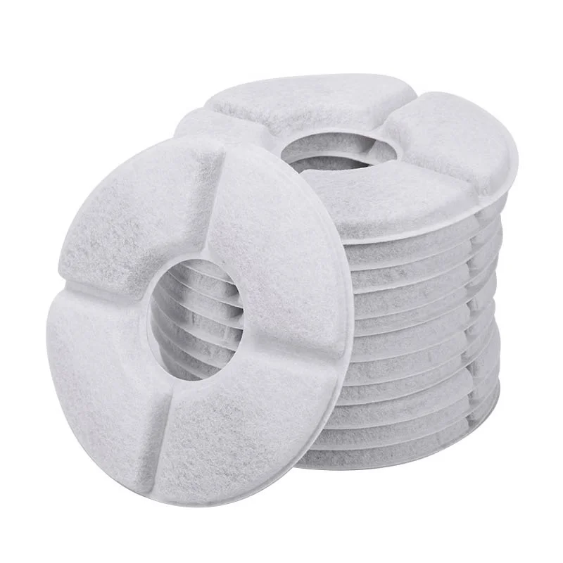 Resin Carbon Cat Drinking Fountain Replacement Filter Filter for Cat Pet Water Fountain Filter, Round Activated Carbon Color Box