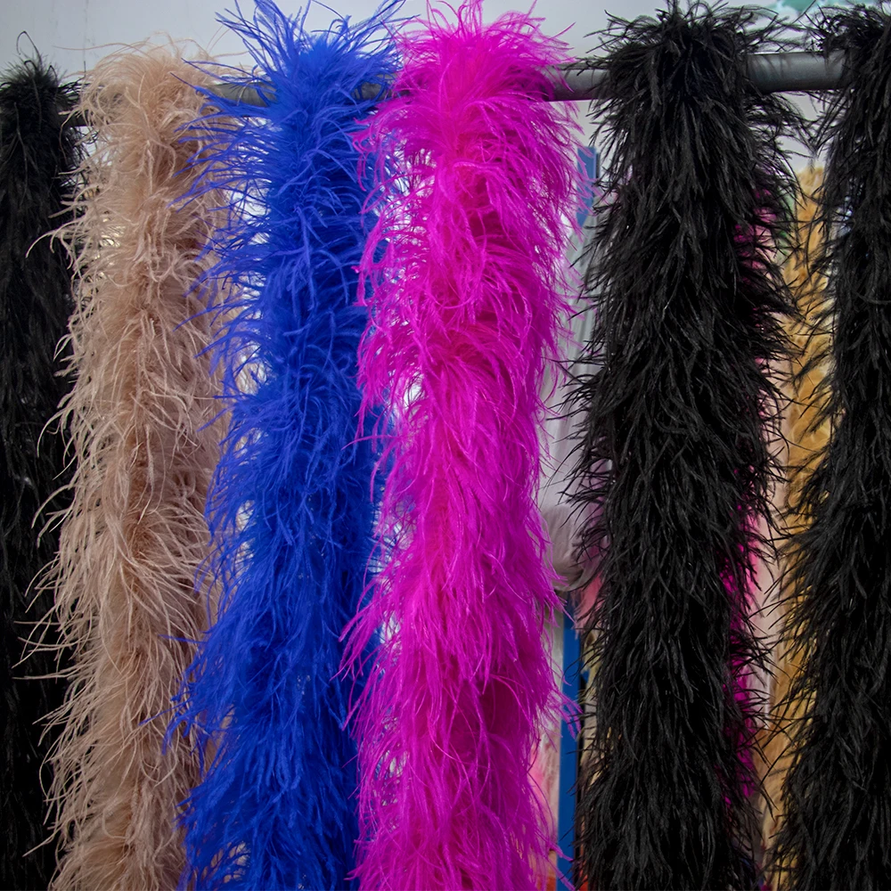 1-8ply Ostrich Feather Boa Multi-Ply Thickened Encryption Can Be made Dress Accessories With Wedding Sewing Feather Scarf