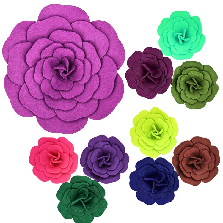 Wholesales high quality cheap wool felt decoration flower party colorful felt crafts