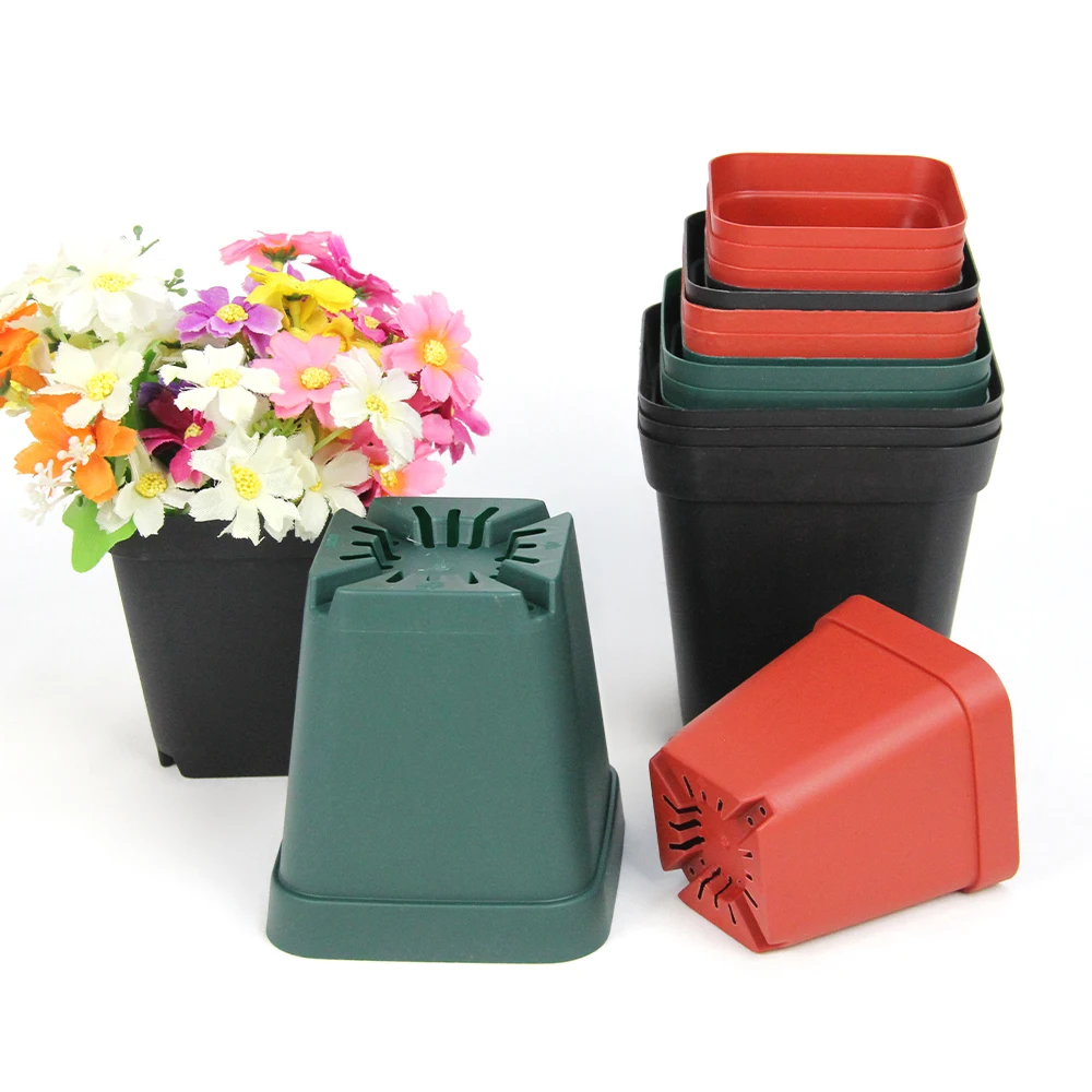 Garden Decoration Mini Plastic Small Flower Pot Macetas Suculentas Square Nursery Pots