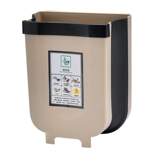 2021 New Creative Folding Mini Car Kitchen Cabinet Waste Bin Wall Mounted Collapsible Trash Can