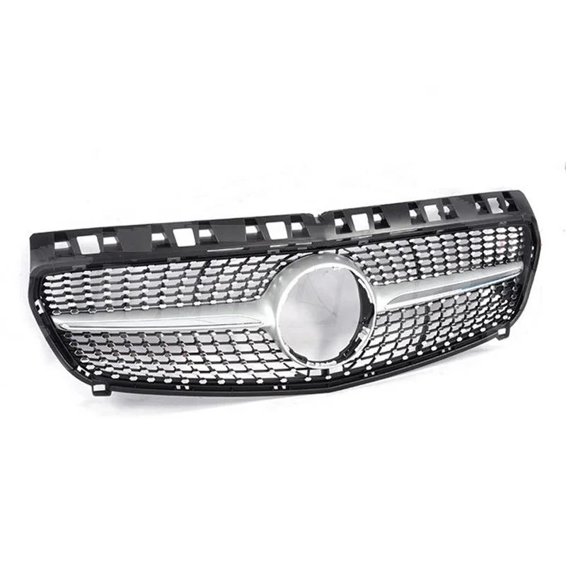Silver front grille for Mercedes Benz W176 A CLASS 2013 2014 2015 diamond grill