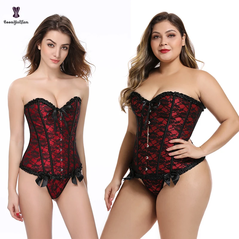 Busk Closure Back Lacing Ribbon Adjustable Sexy Fat Women Corsets Unique Sexy Women Pleated Corset Lingerie Plus Size 6XL