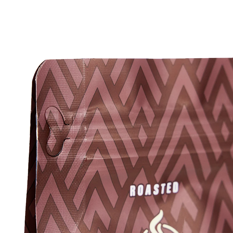 High Barrier 100Gram 110Microns Kraft Paper/AL/PE Gloss Finish Shading Mini Flat Bottom Easy Tear Coffee Beans Packaging Bags