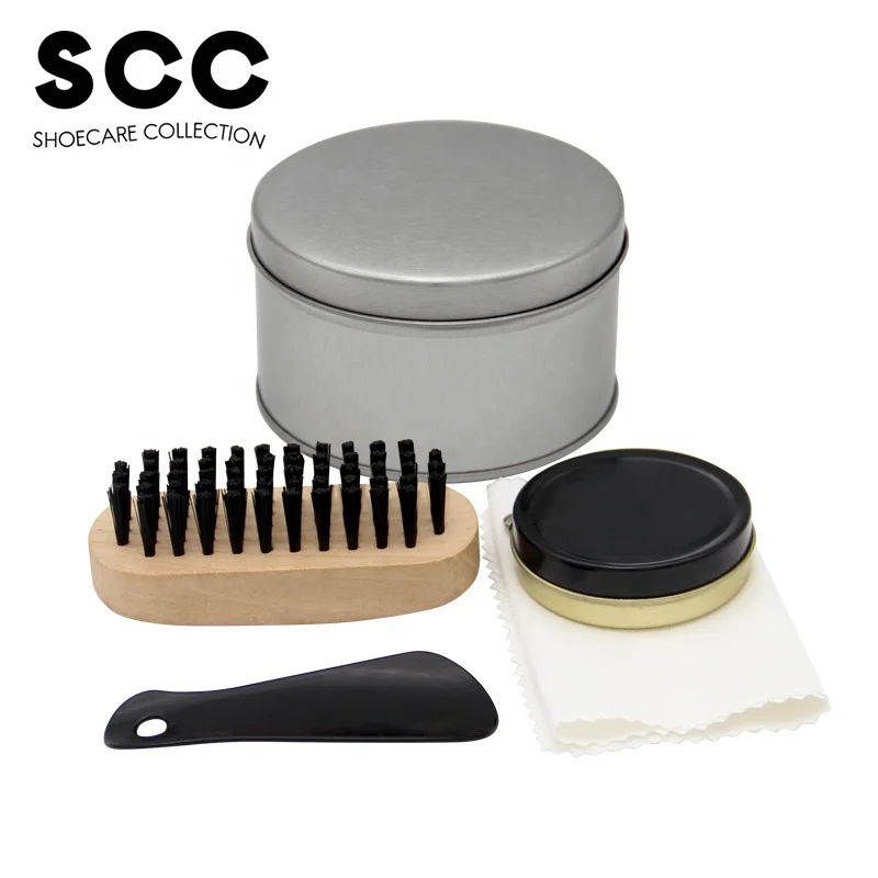 Factory Wholesale Cheap Tin Box Packaging Leather Shoe Care Kit Shoe Shine Kit Shoe Polish Kit