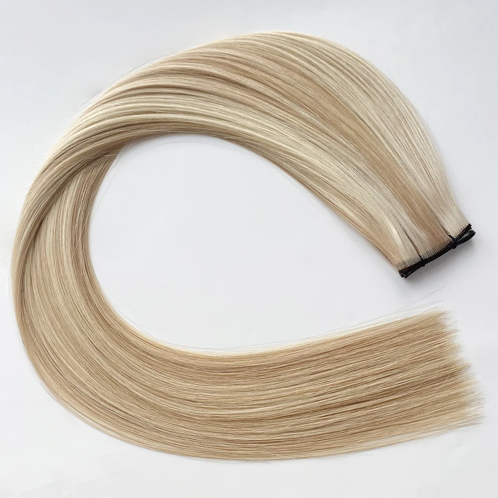 Cuticle aligned Double Drawn Narrow Edge Weft Micro Genius Hair Extension supplies