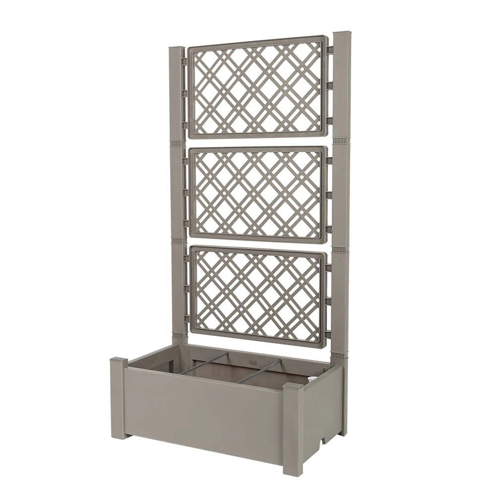 Best Large Garden Flower Plastic Bed Raised Planter Box With Trellis