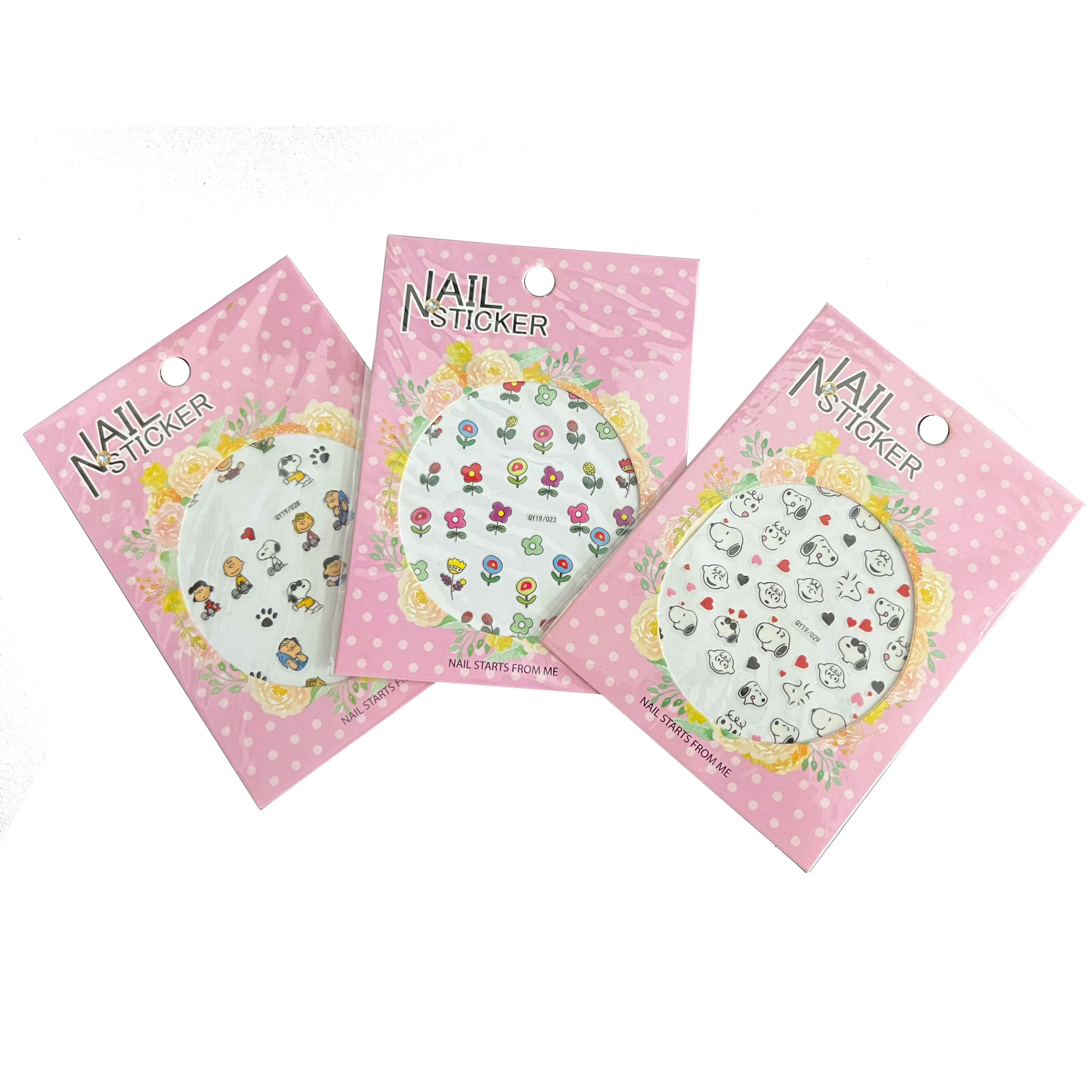 Custom colorful 2D/3D cartoon nail art stickers nail for kids