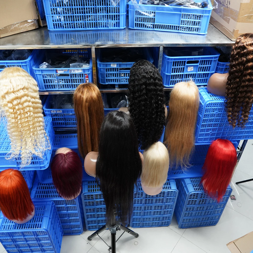 Ready to ship curly wavy Brazilian Hair HD Lace Wigs 13*4 lace frontal wig with baby hair,Virgin human hair wigs for black women