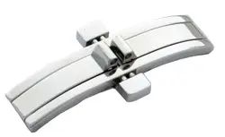 15mm * 3.9mm * 36mm Silver Stainless Steel Watch Band Buckle Deployment Clasp For Bracelet Rubber Leather Strap Belt