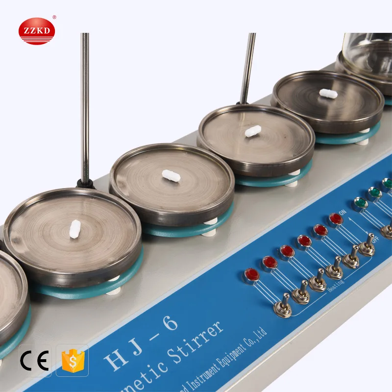 Lab Use Hot Plate HJ-6 Multipoint Magnetic Stirrer with Independent Heating and Stirring
