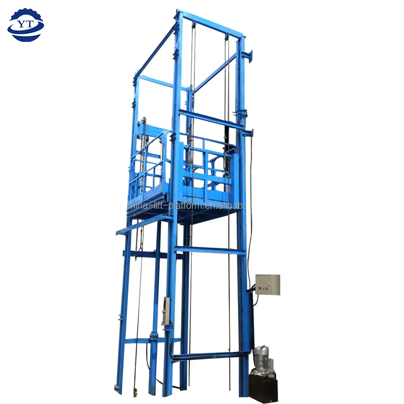 Hydraulic Goods Material elevator Freight Elevator Guide Rail Vertical Ladder Cargo Lift for warehouse