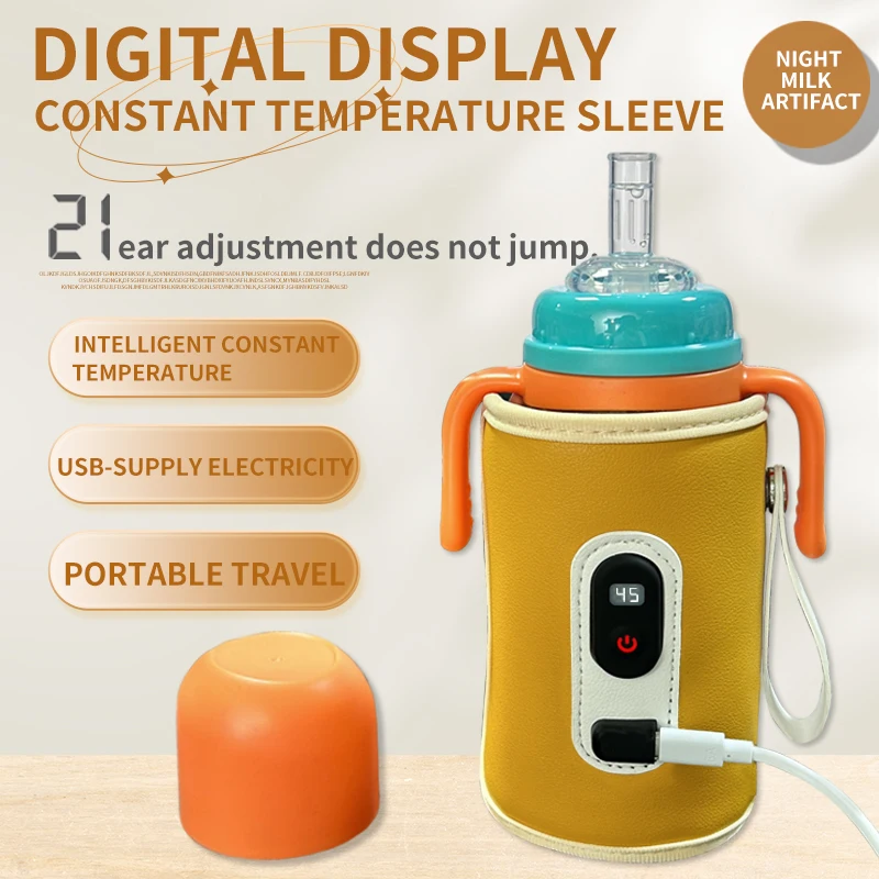 New Design Indoor/Outdoor Smart Drinkware Intelligent Baby Bottle Warmer Portable Heating Milk Heater for Baby Feeding