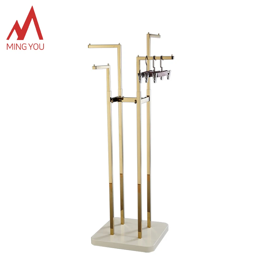Clothing Rack Garment Shop Simple Style Gold Design Support Polished